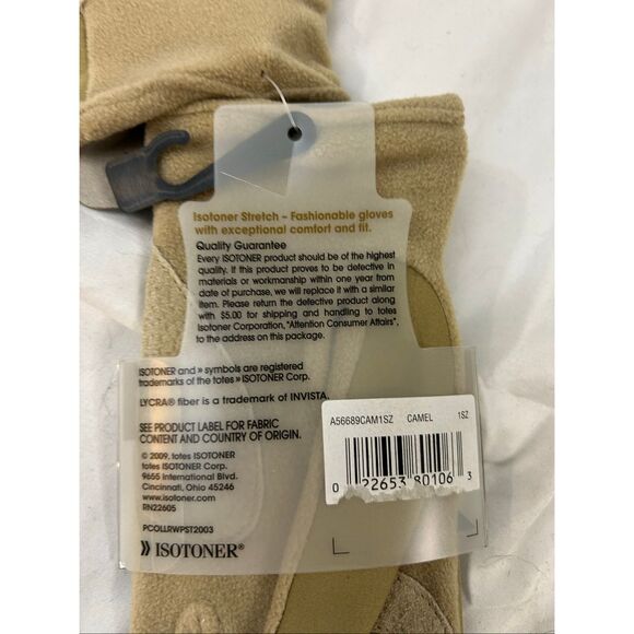 Isotoner lycra stretch gloves new tan 2009 rn#22605 - Picture 5 of 5